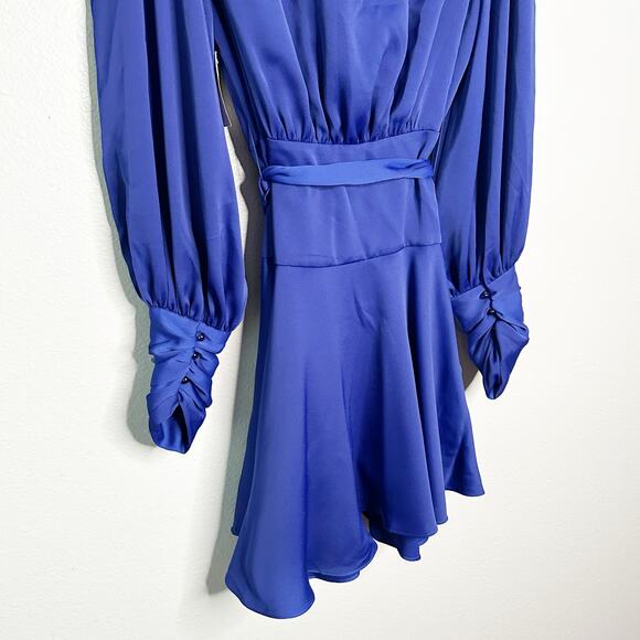 Alexia Admor Phoebe Wrap Dress Lapis Blue Tie Belt women’s size 12 NEW with tag - Picture 15 of 15